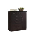 7 Drawer Chest with 1 Door 3 Shelves Chocolate S660794
