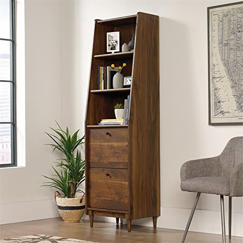 Vintage Wood 3 Shelf Bookcase with File Drawer C70987