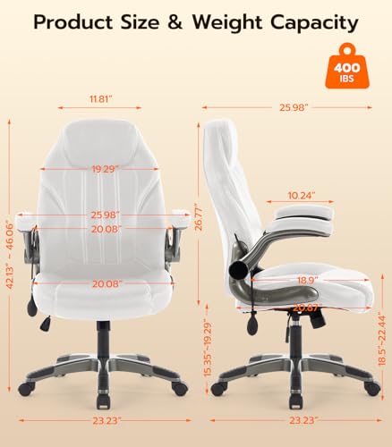 Ergonomic Computer Chair with Flip-Up Arms and Lumbar Support H84497