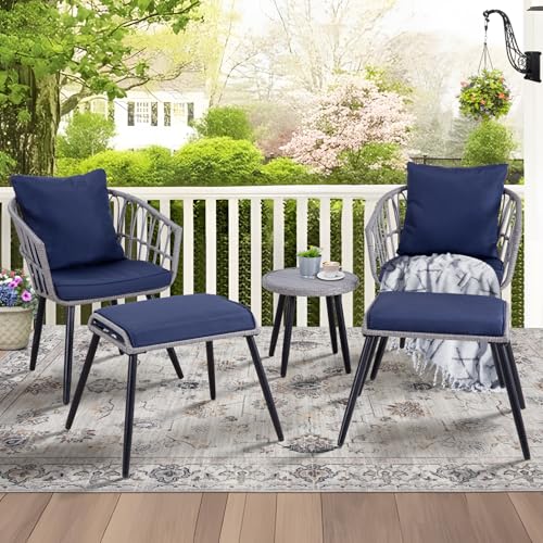 3 Piece Beige Wicker Patio Bistro Set C578