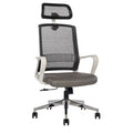 Ergonomic Mesh/Fabric High-Back Task Chair with Headrest, Black/Gray/White I3204