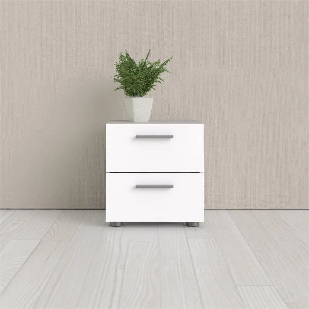 White 2 Piece 8 Drawer Double Dresser and Nightstand Bedroom Set G661