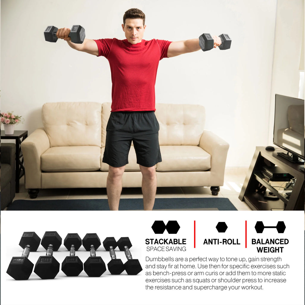 30 Pounds Hexagonal Cast Iron Dumbbell R961