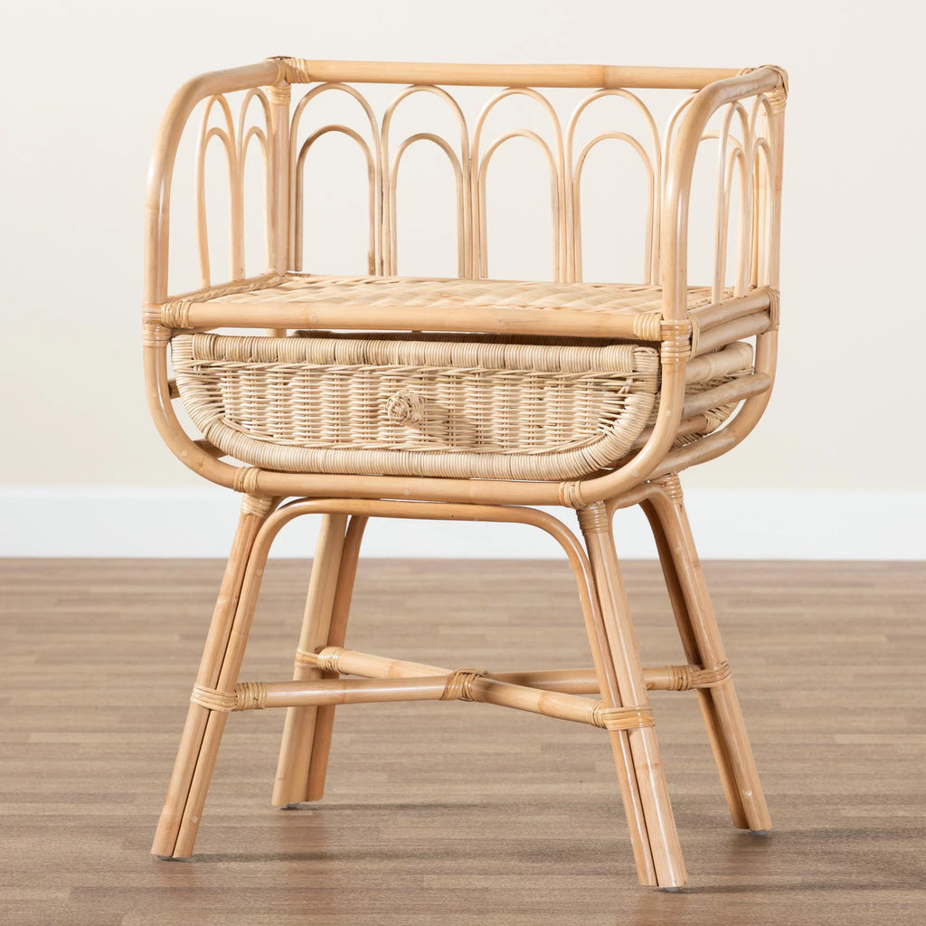 Natural Brown Rattan Nightstand N890347