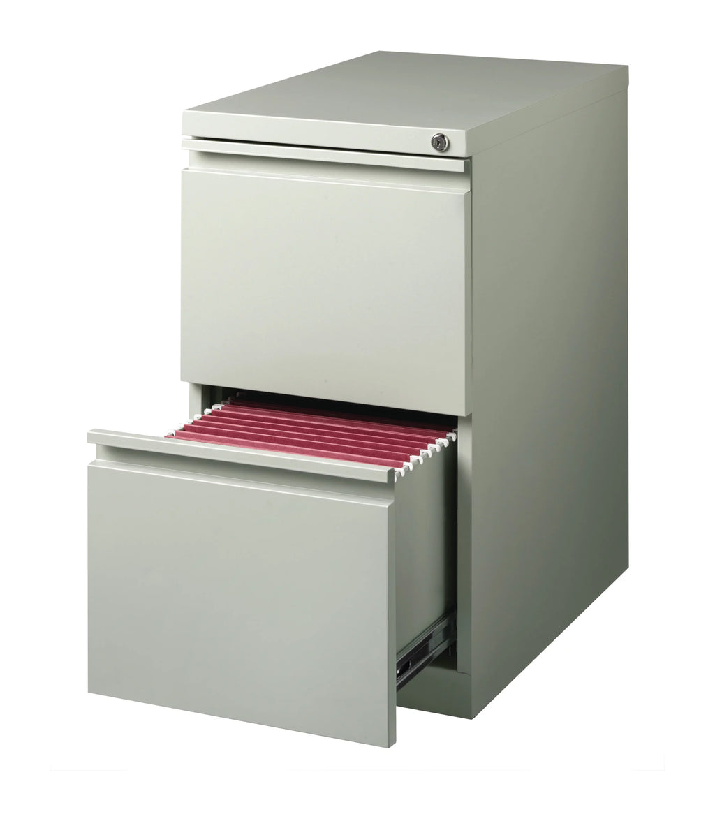 23" Deep 2 Drawer Letter Width Gray Mobile Pedestal File Cabinet R23248