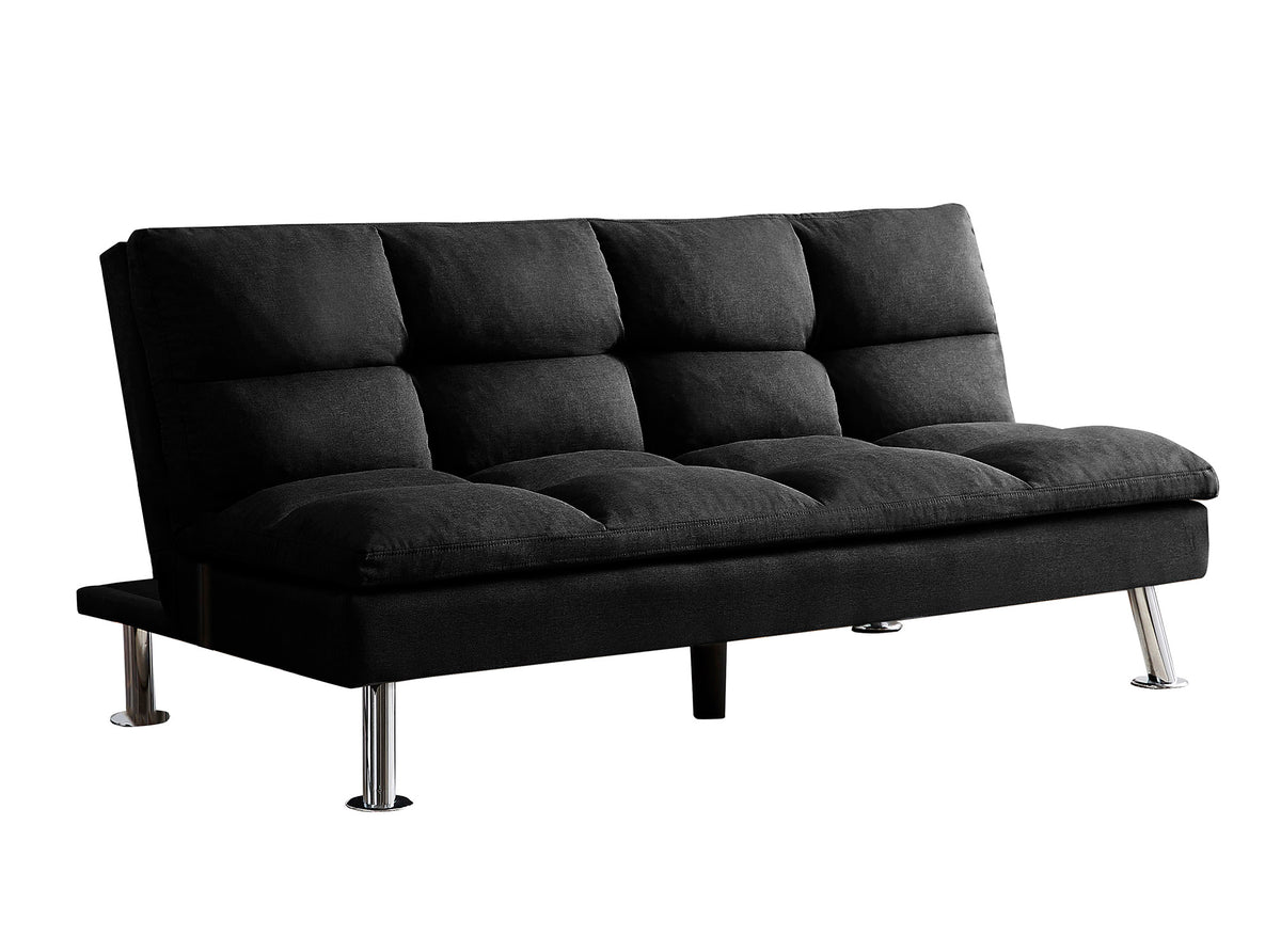 Black Fabric Futon Sofa Bed C1905