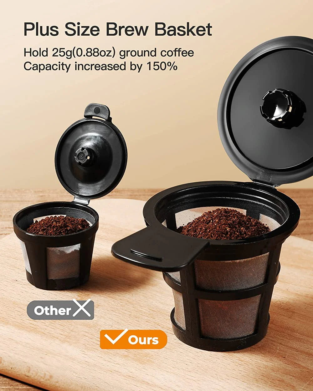 Single Serve Coffee Maker for K Cup & Ground Coffee, 6 to 14 oz Black T9084