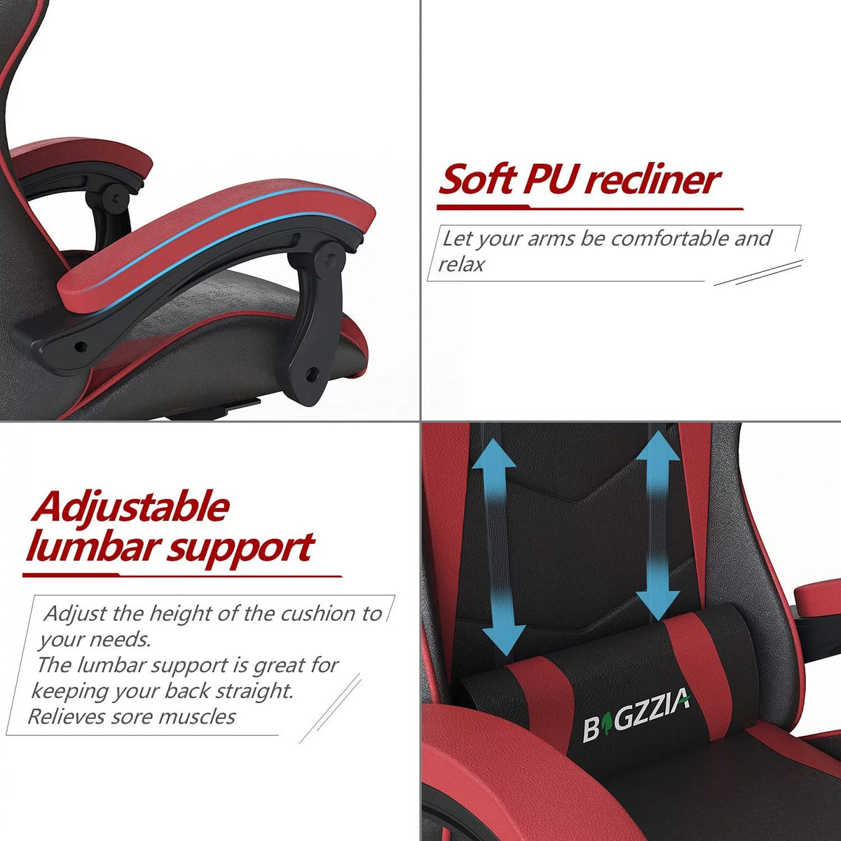 Red Adjustable Gaming Chair M77892