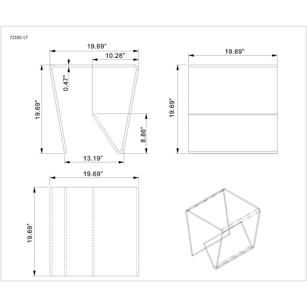 Clear Glass Lamp Table L91467