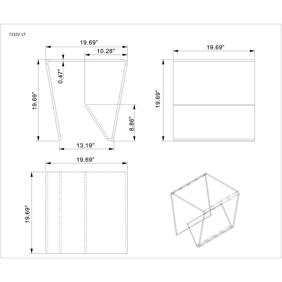 Clear Glass Lamp Table L91467