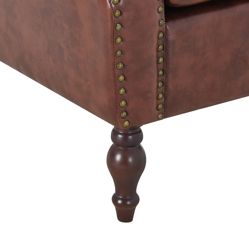 PU Leather Upholstered Accent Chair with Nailheads N1326