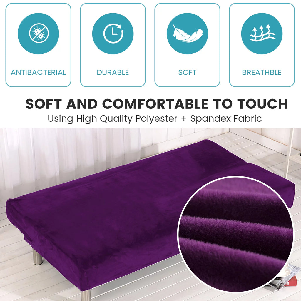 Stretch Futon Cover Armless Sofa Bed Cover V241118