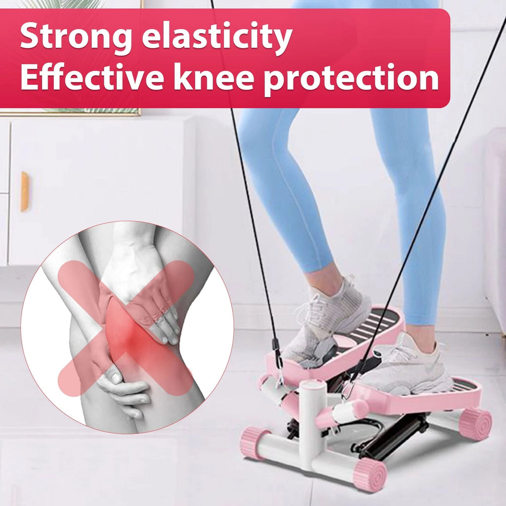Pink Portable Mini Stepping Machine with Resistance Band Q48337