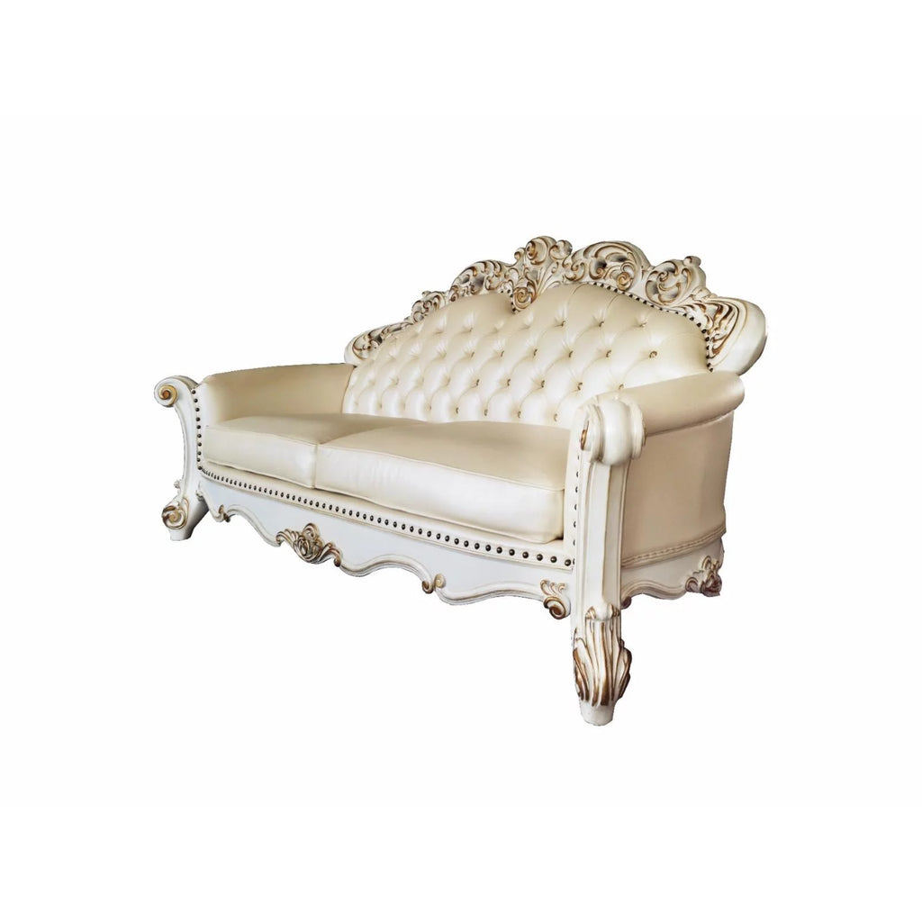 Champagne PU Sofa with 5 Pillows D6935