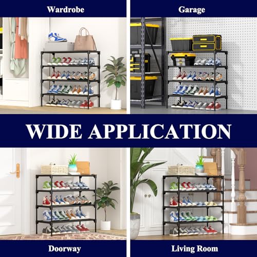 Black Non-Woven Shoe Rack C122418