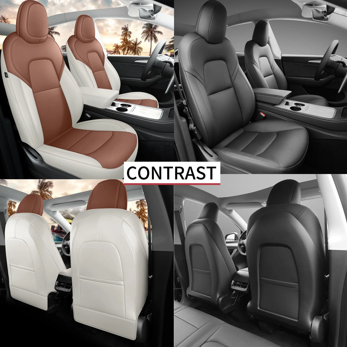 Brown and Beige Car Seat Cover S891