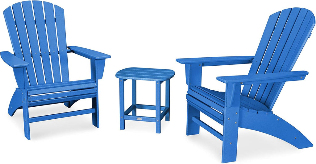 3-Piece Curveback Adirondack Chair Set with Side Table K7119