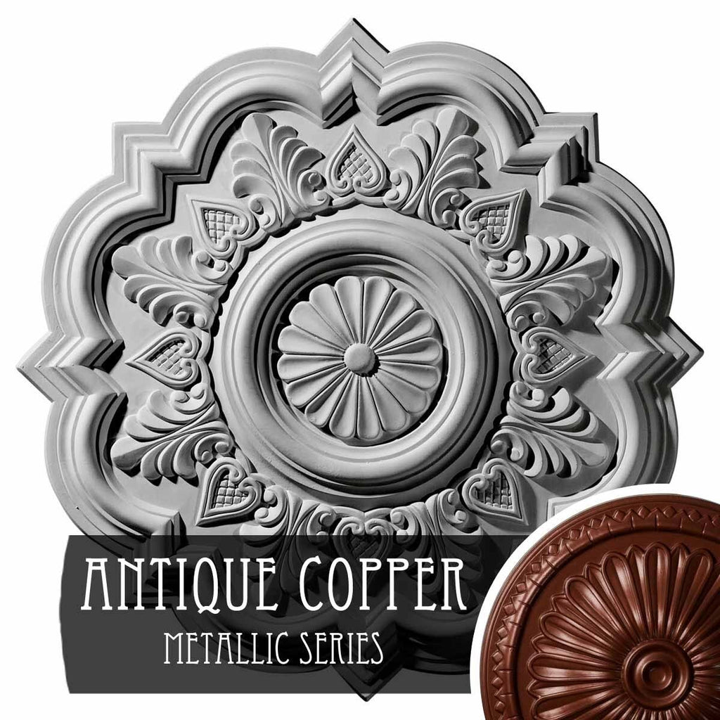 20 1/4x22OD x 1 1/2x22P Ceiling Medallion Hand-Painted Rust D644071