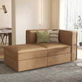 Modular Sectional Couch Sofa with Reversible Storage Chaise, Caramel Brown P530934