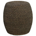 Walnut Wood Drum Side Table H3164