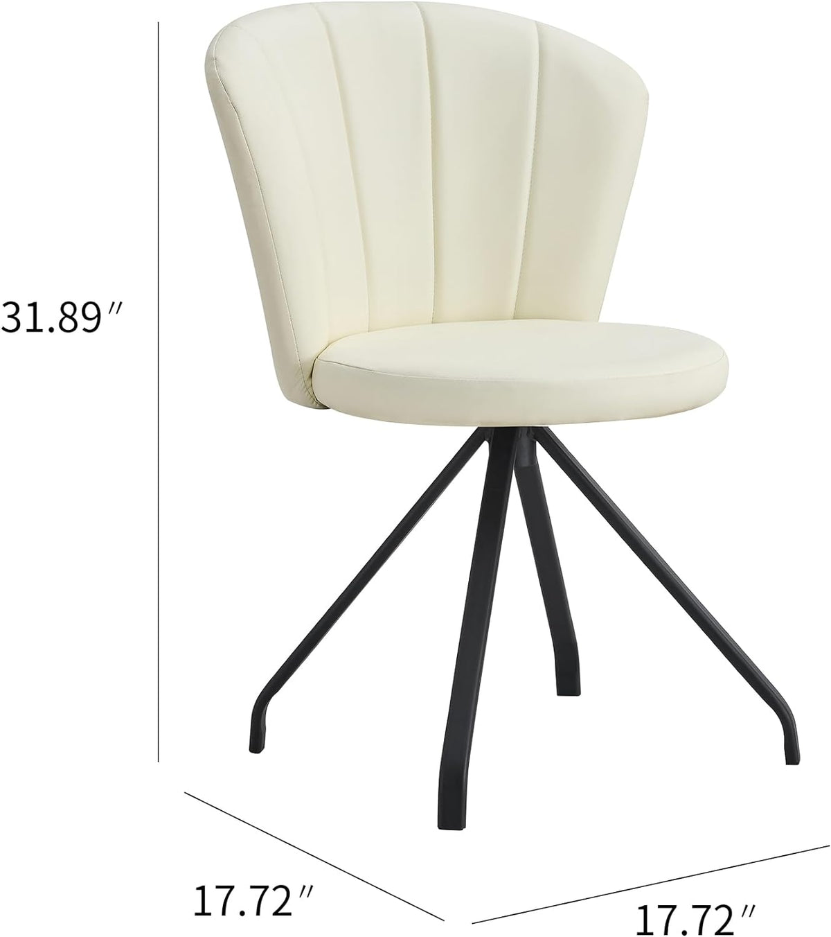 Milk White 360° Swivel PU Vanity Chair T96774
