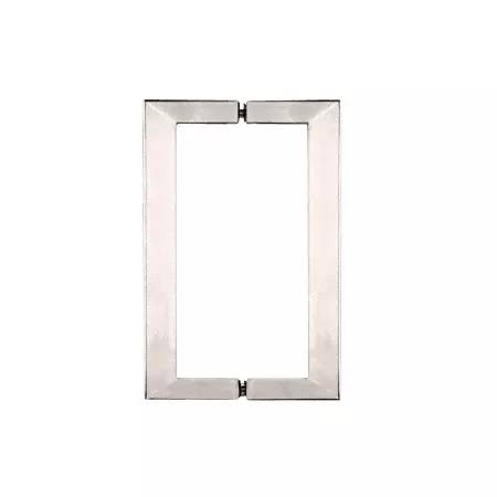 Satin Nickel 8 inch x 8 inch Square Tubing Back-to-Back Pull Handles H125286