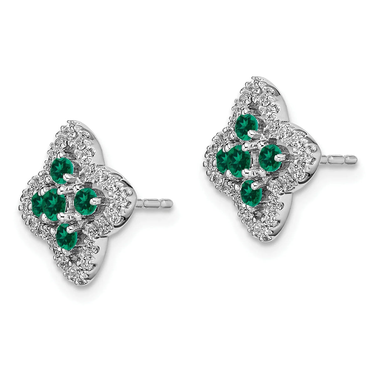 14 Karat Two-Tone Lab Grown Diamond and Created Pink Sapphire Earrings R31195
