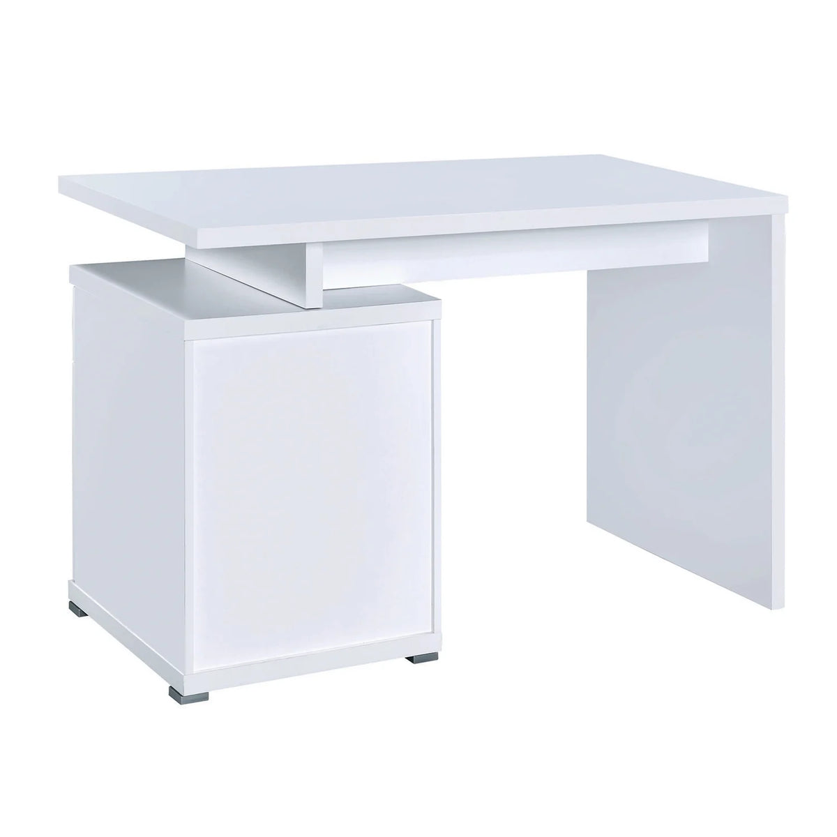 White Wooden Desk with Cabinet C3468
