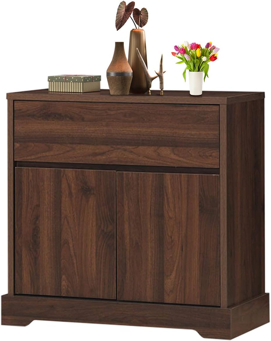 Walnut Buffet Sideboard with 2 Drawers and 2 Cabinets W224274