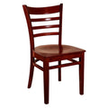Ladderback Side Chair Mahogany Wood Seat Set of 2 J916