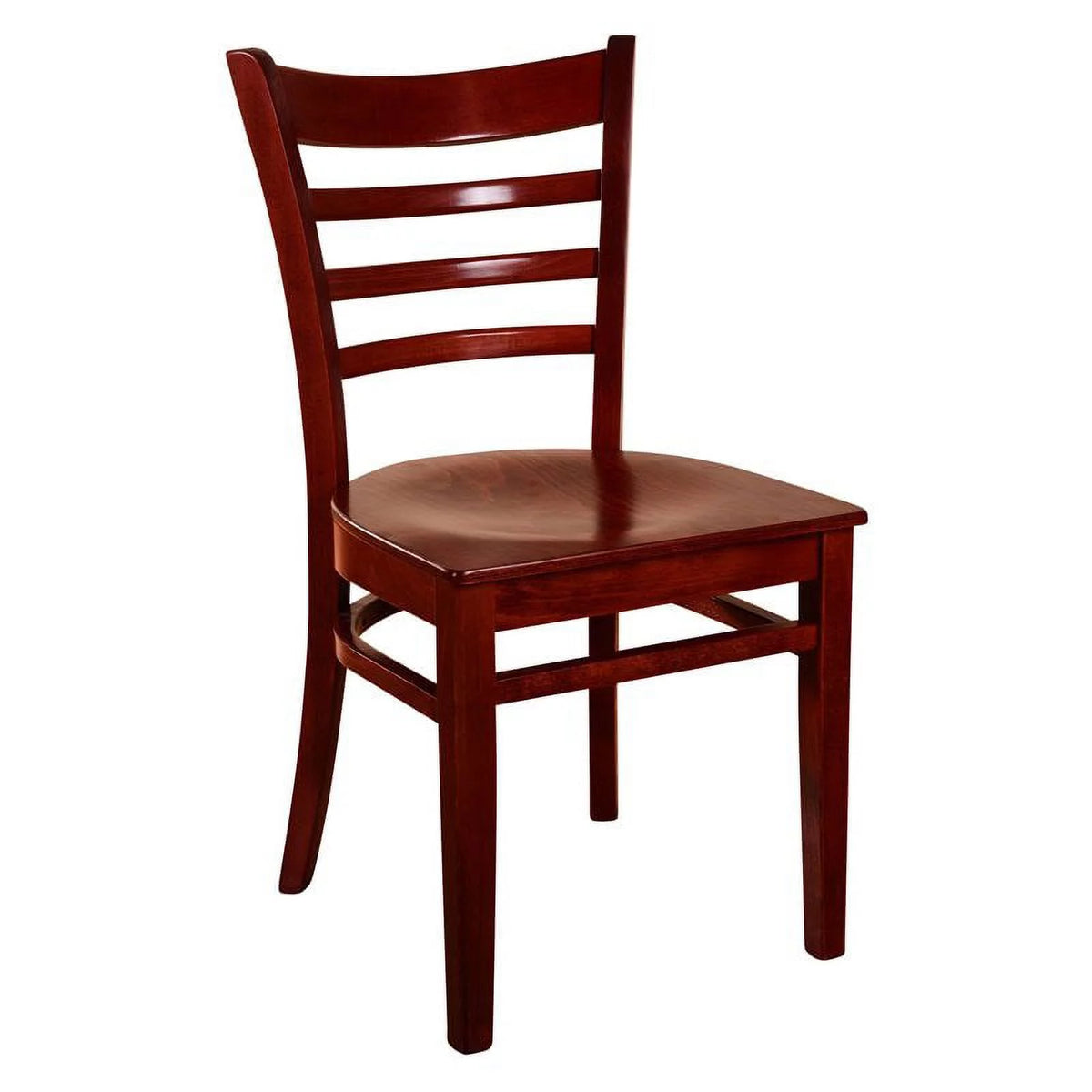 Ladderback Side Chair Mahogany Wood Seat Set of 2 J916
