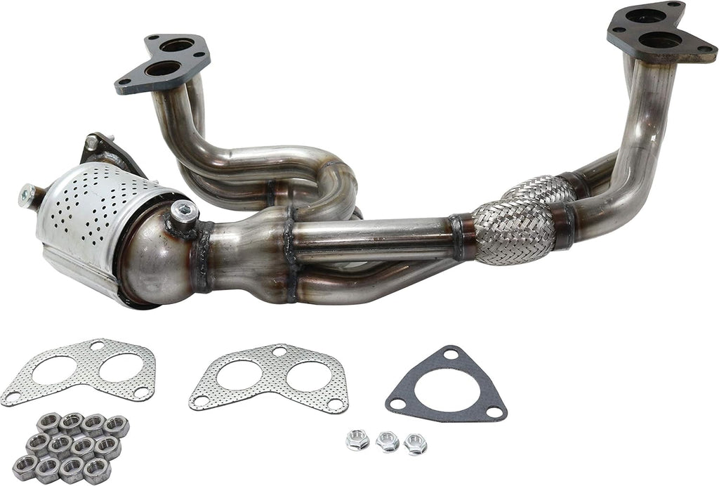 Front Catalytic Converter with 3 Gaskets, 3 Stud Bolts, 9 Nuts A654802