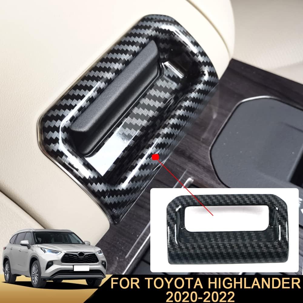 ABS Carbon Fiber Print Armrest Box Button Switch Cover J124354