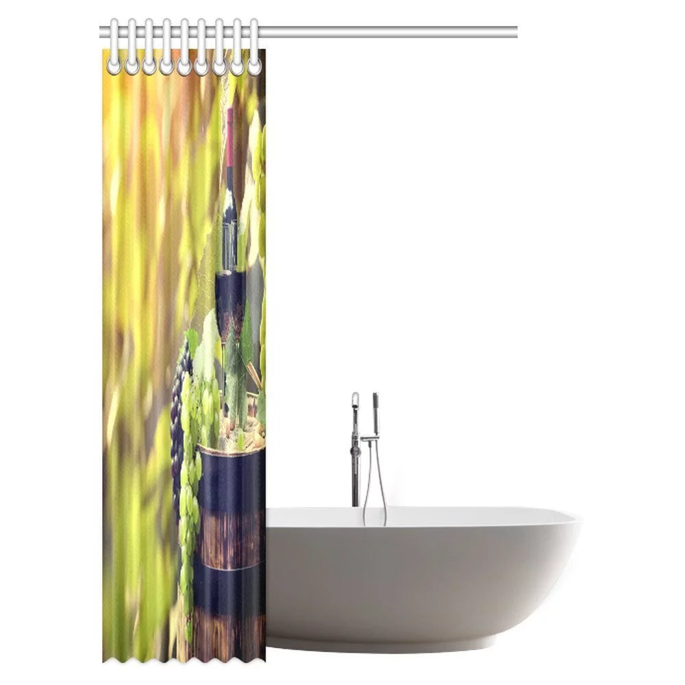 Fabric Bathroom Shower Curtain Set with Hooks, 48 X 72 Inches G70066