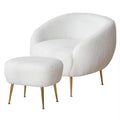 White Accent Chair with Ottoman N738753