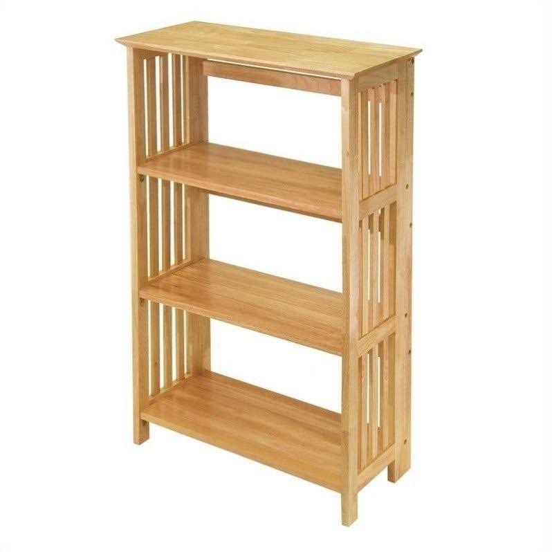 4-Tier Folding Bookcase in Beech Finish Q6244