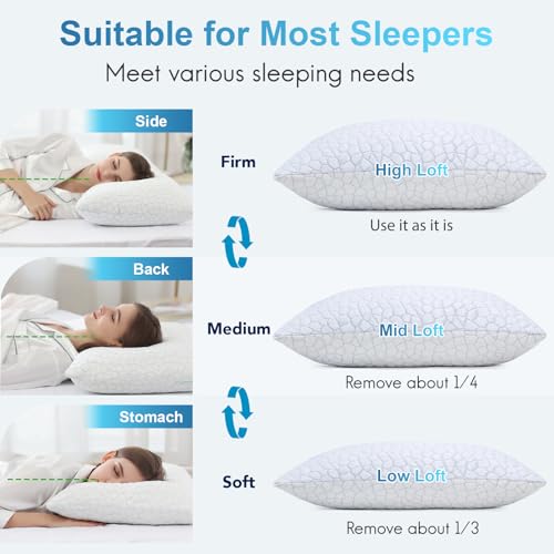 Shredded Memory Foam Cooling Pillows King Size 2 Pack U33144