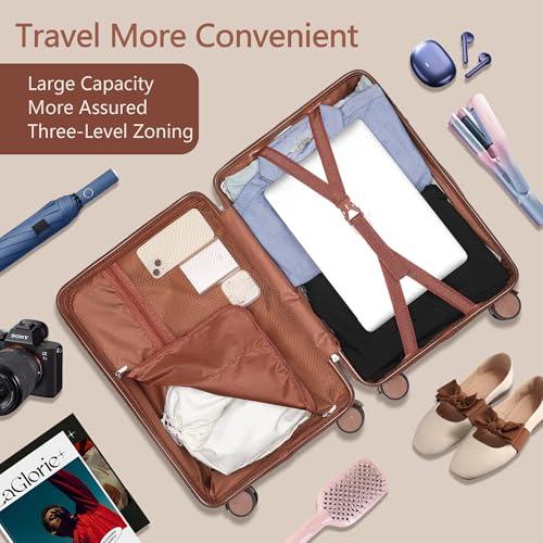 20 Inch Hardside Lightweight Carry on Luggage with Spinner Wheels and TSA Lock U926516