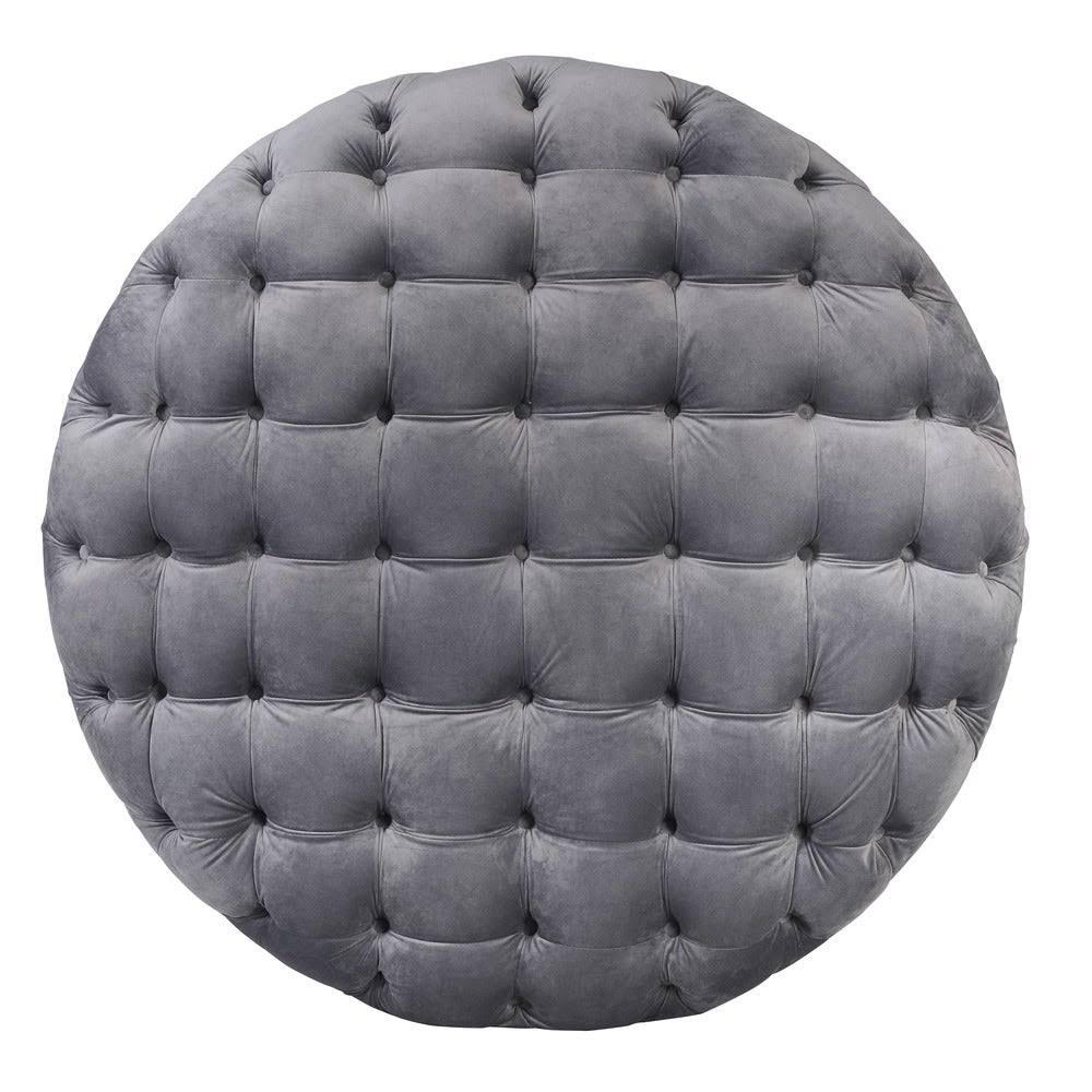 Tufted Velvet Round Ottoman with Casters P206528