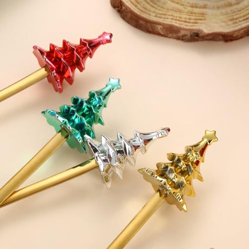 4Pcs Christmas Spoons Stainless Steel Gold Y3995