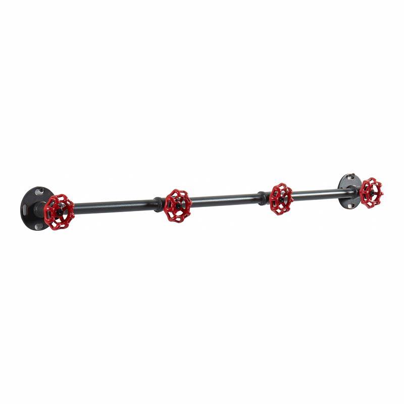 Industrial Metal 4-Hook Coat Rack in Sand Black Y885710