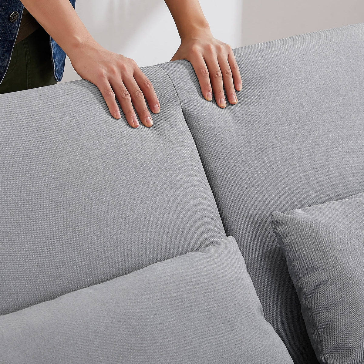 55" Gray Convertible Futon Sofa Bed W219105