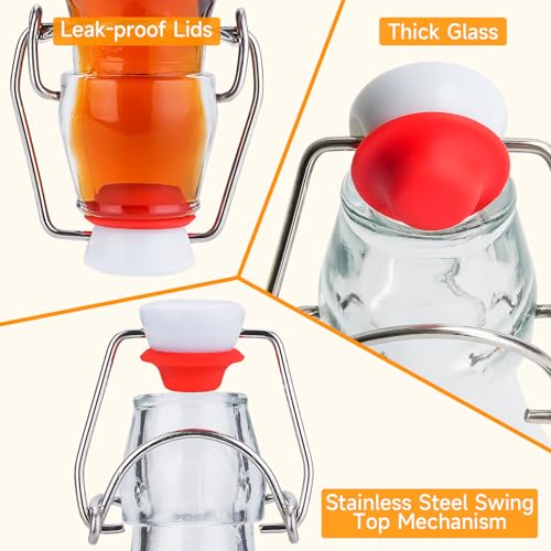 Set of 6 8.5oz Swing Top Glass Bottles N410569