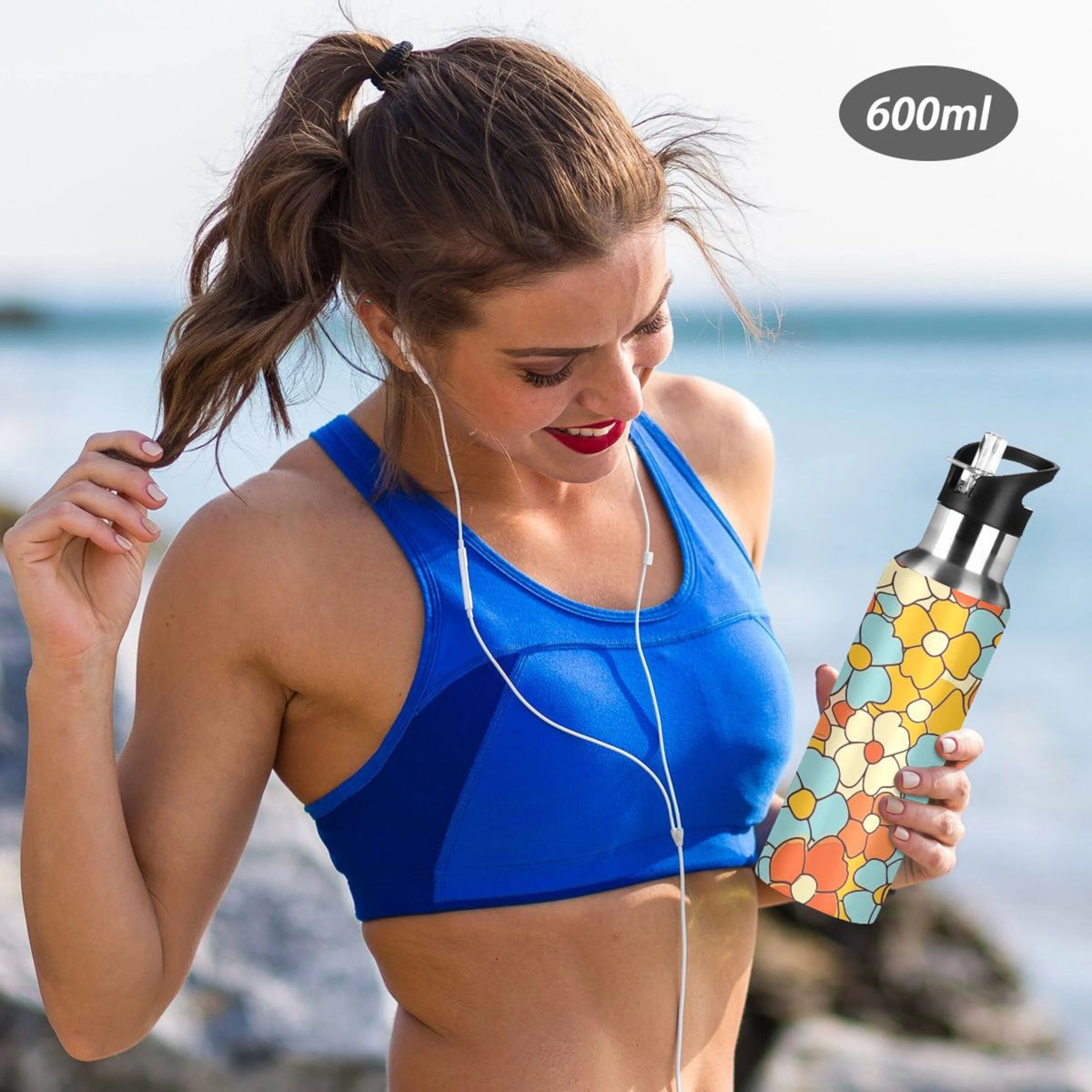 20 oz Insulated Stainless Steel Water Bottle with Straw Lid Z970