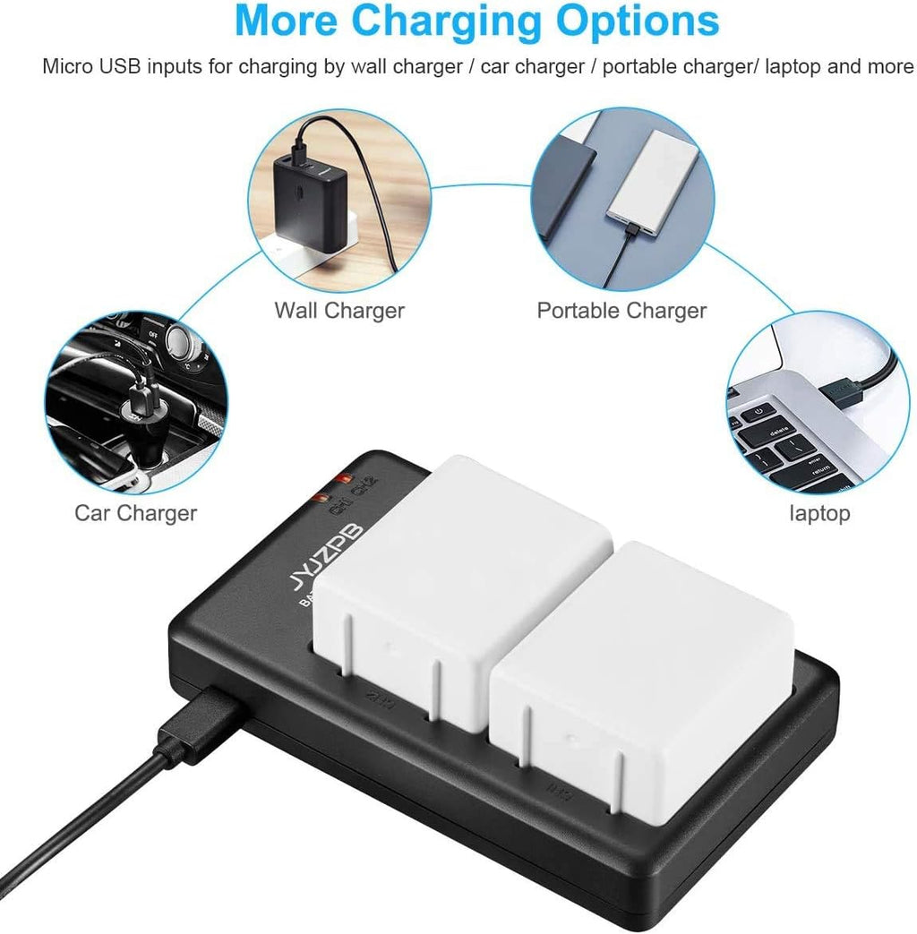 2 Pack 3.85V 4800mAh Replacement Batteries with Dual Battery Charger P253289