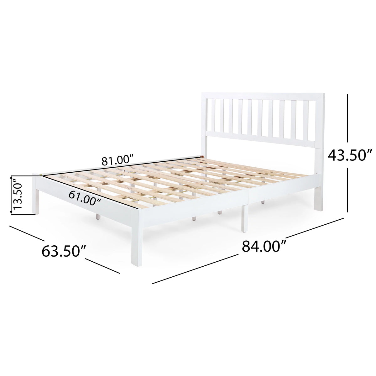 White Acacia Wood Queen Bed J571739