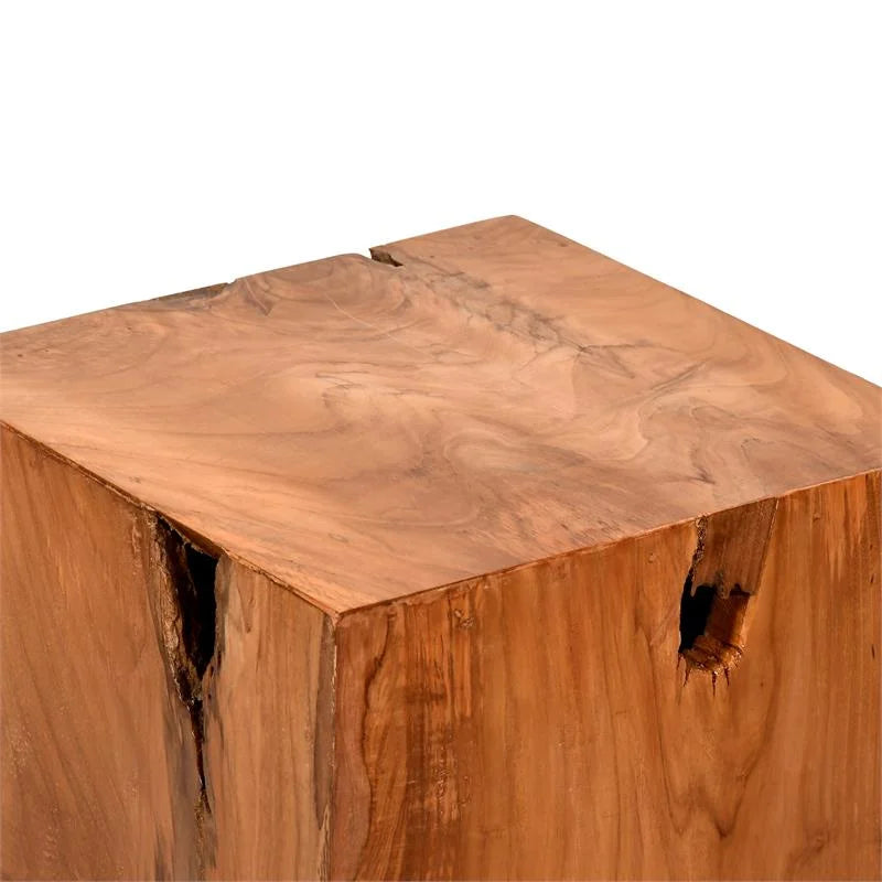Teak Finish Outdoor Side Table Set of 2 C9884