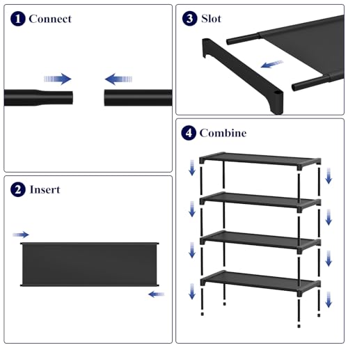 Black Non-Woven Shoe Rack C122418
