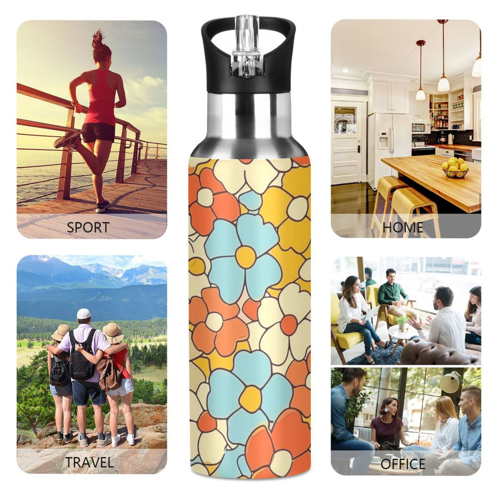 20 oz Insulated Stainless Steel Water Bottle with Straw Lid Z970