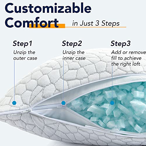 Shredded Memory Foam Cooling Pillows King Size 2 Pack U33144